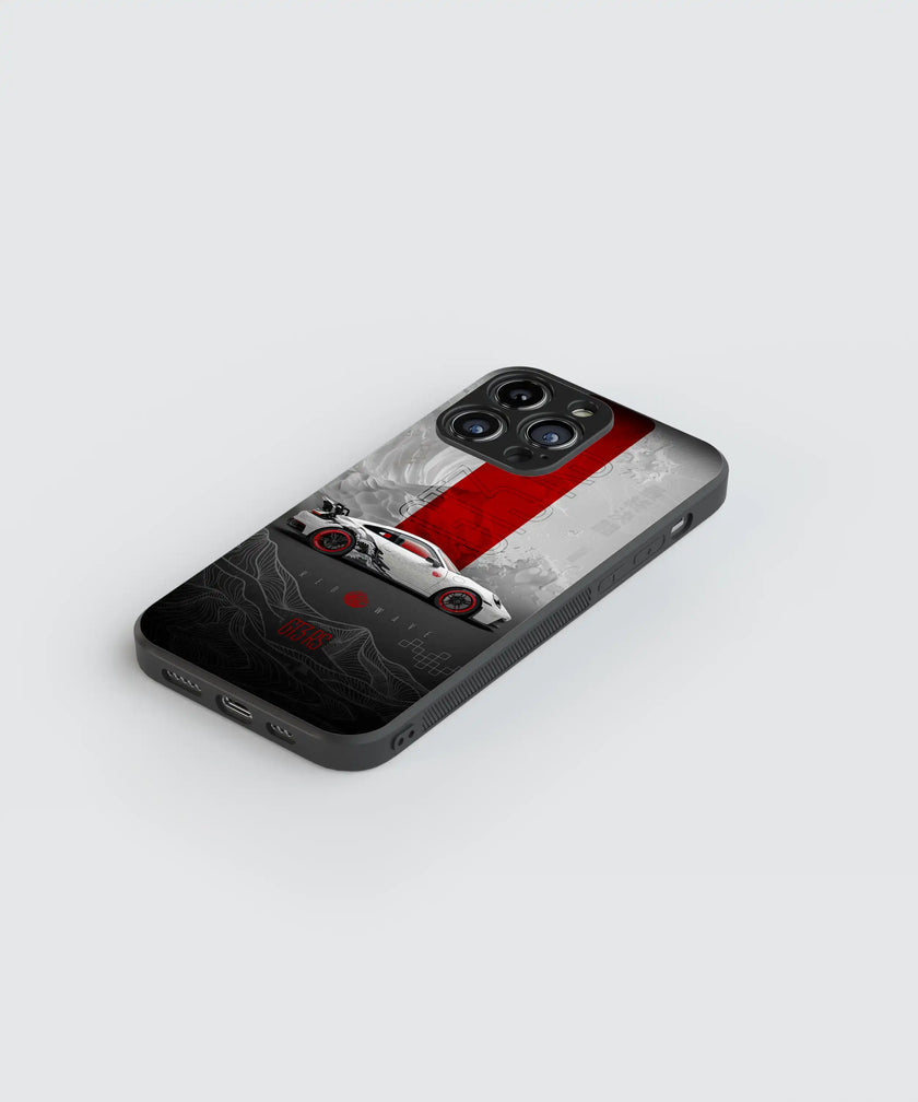 High-Speed Porsche | Red Wave Series | Premium Glass Back Case