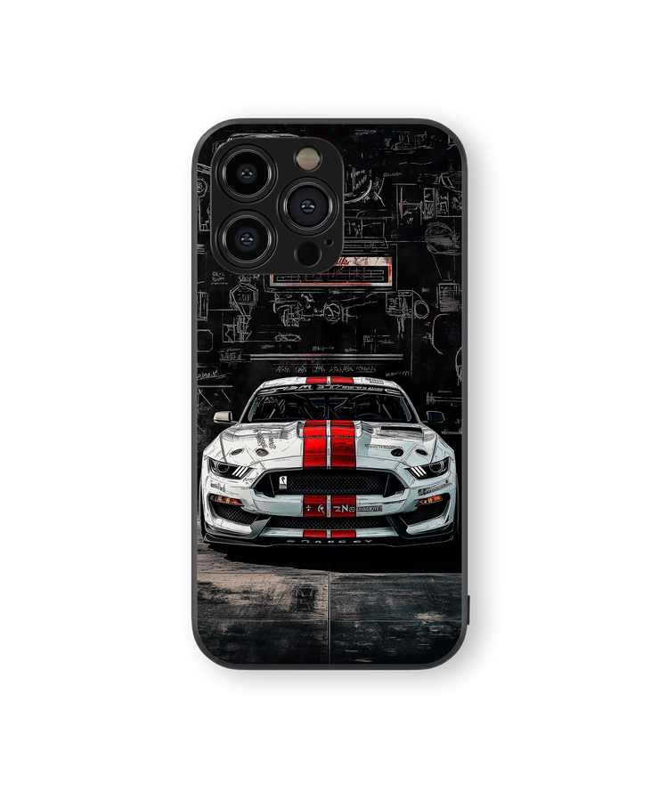 Moody Car Blueprint Premium Glass Mobile Cover
