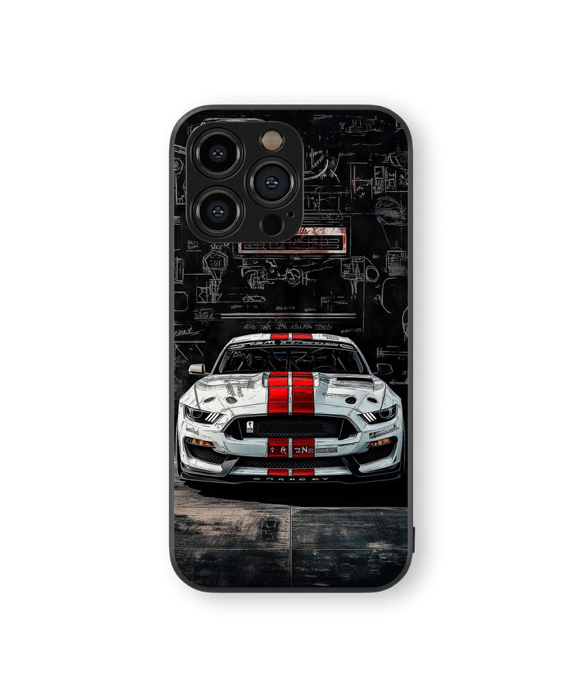 Moody Car Blueprint Premium Glass Mobile Cover