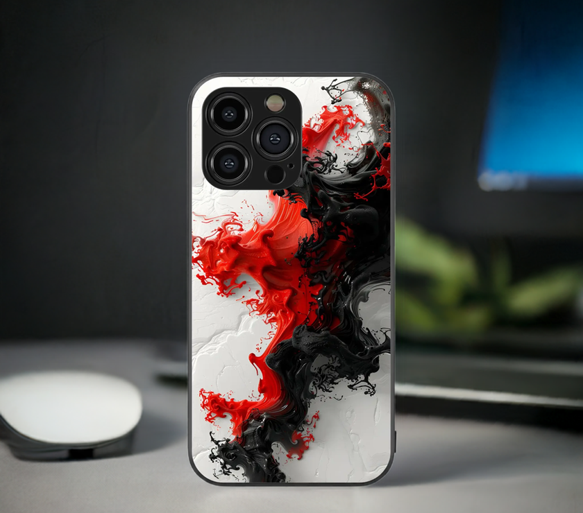 Abstract Art Fluid Glass Mobile Cover | Dynamic Swirl Series | Premium Glass Back Case