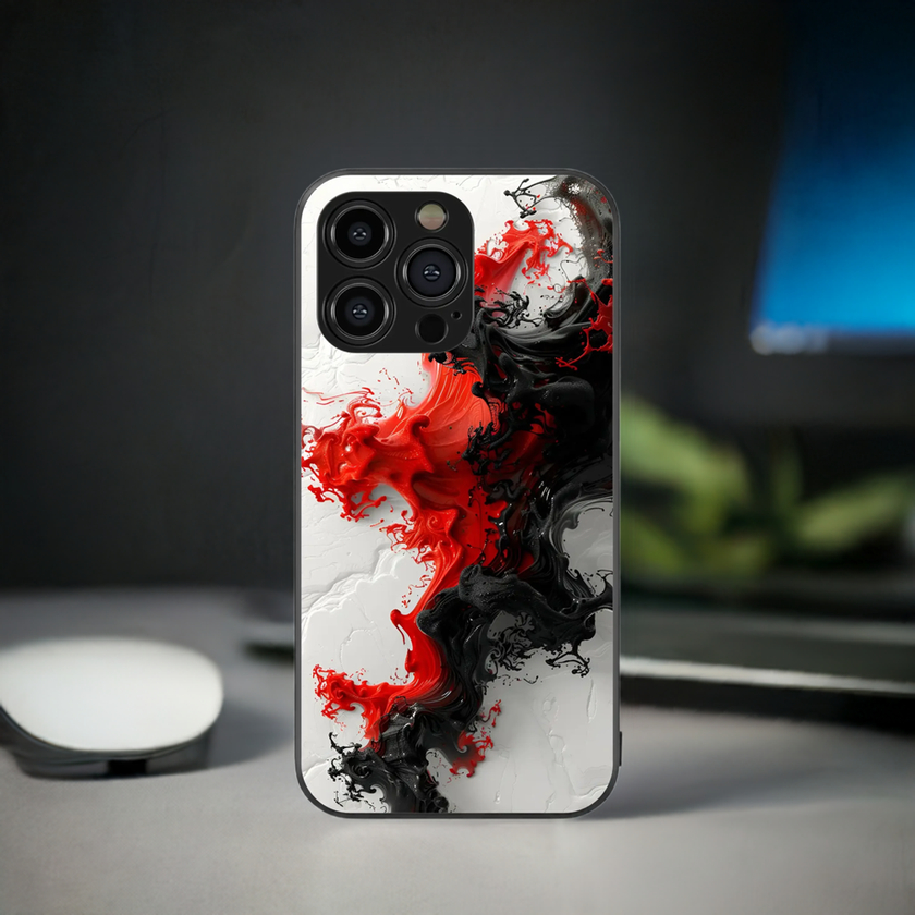 Abstract Art Fluid Glass Mobile Cover | Dynamic Swirl Series | Premium Glass Back Case