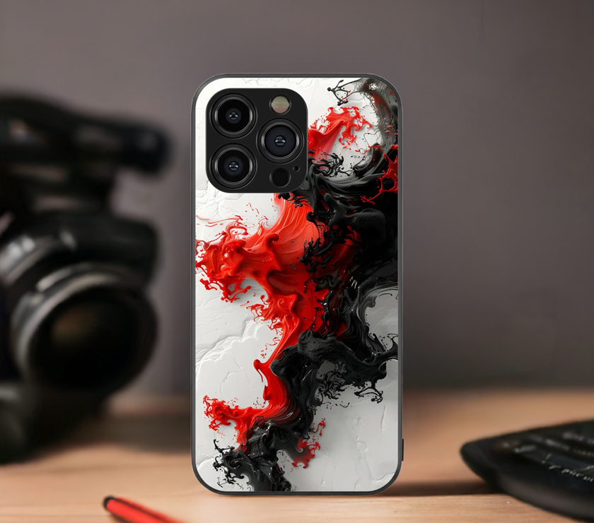 Abstract Art Fluid Glass Mobile Cover | Dynamic Swirl Series | Premium Glass Back Case