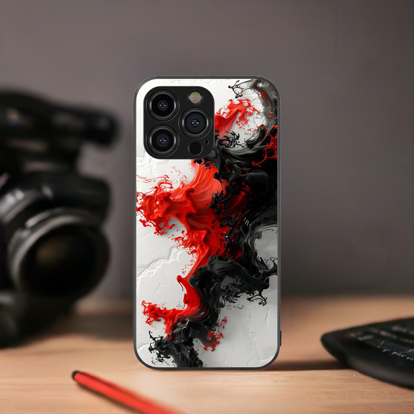 Abstract Art Fluid Glass Mobile Cover | Dynamic Swirl Series | Premium Glass Back Case