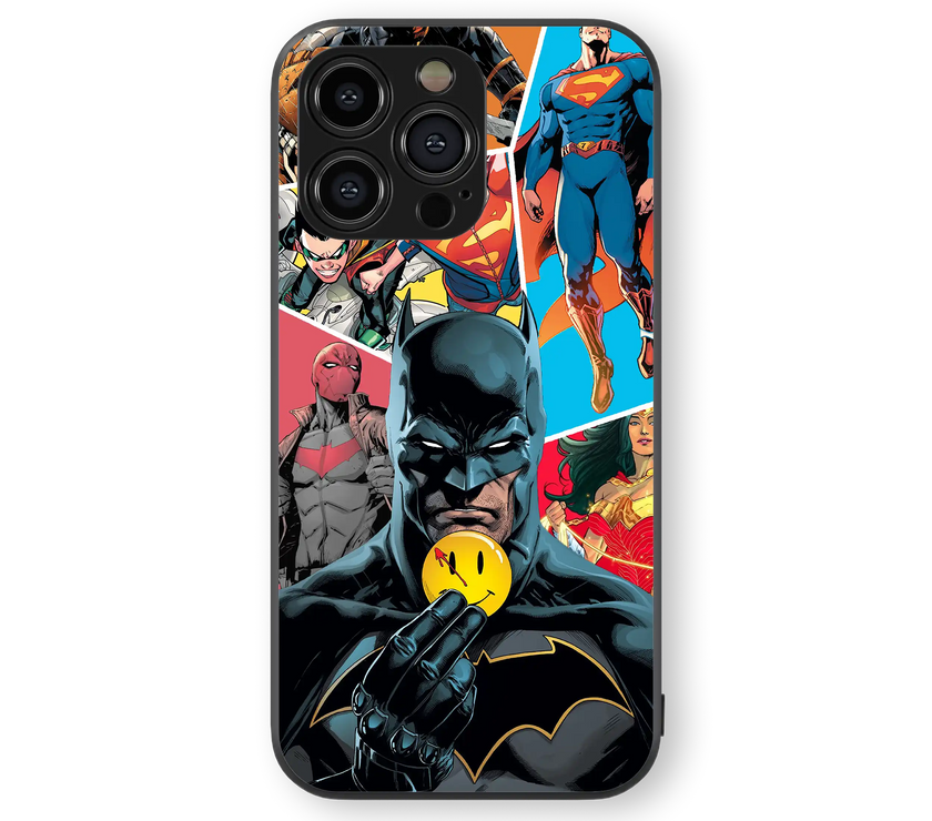 Superhero Collage Premium Glass Mobile Cover