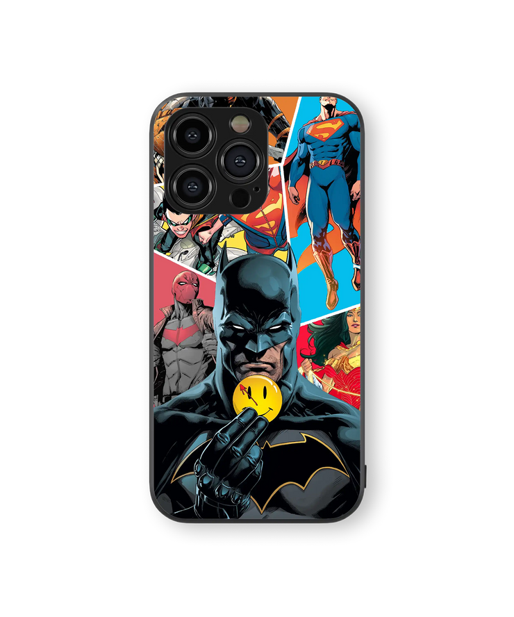 Superhero Collage Premium Glass Mobile Cover