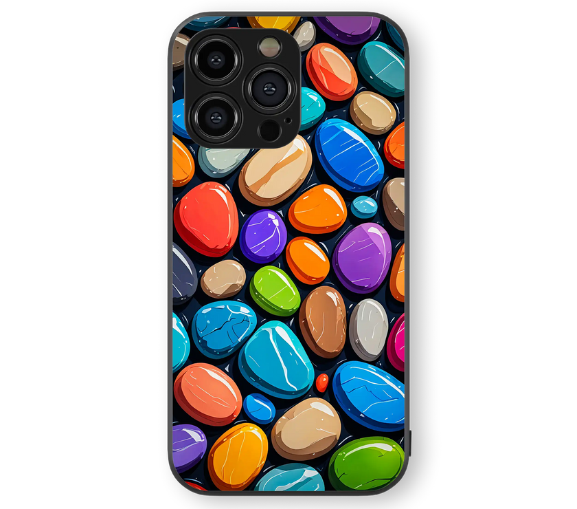 Vibrant Pebbles Premium Glass Mobile Cover