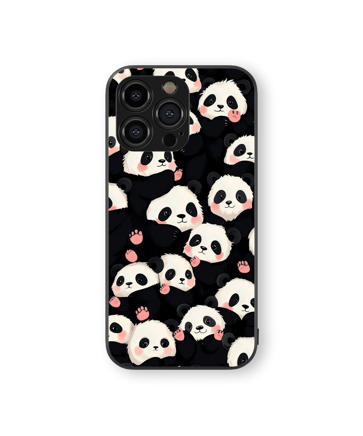 Cute Panda Charm Premium Glass Mobile Cover
