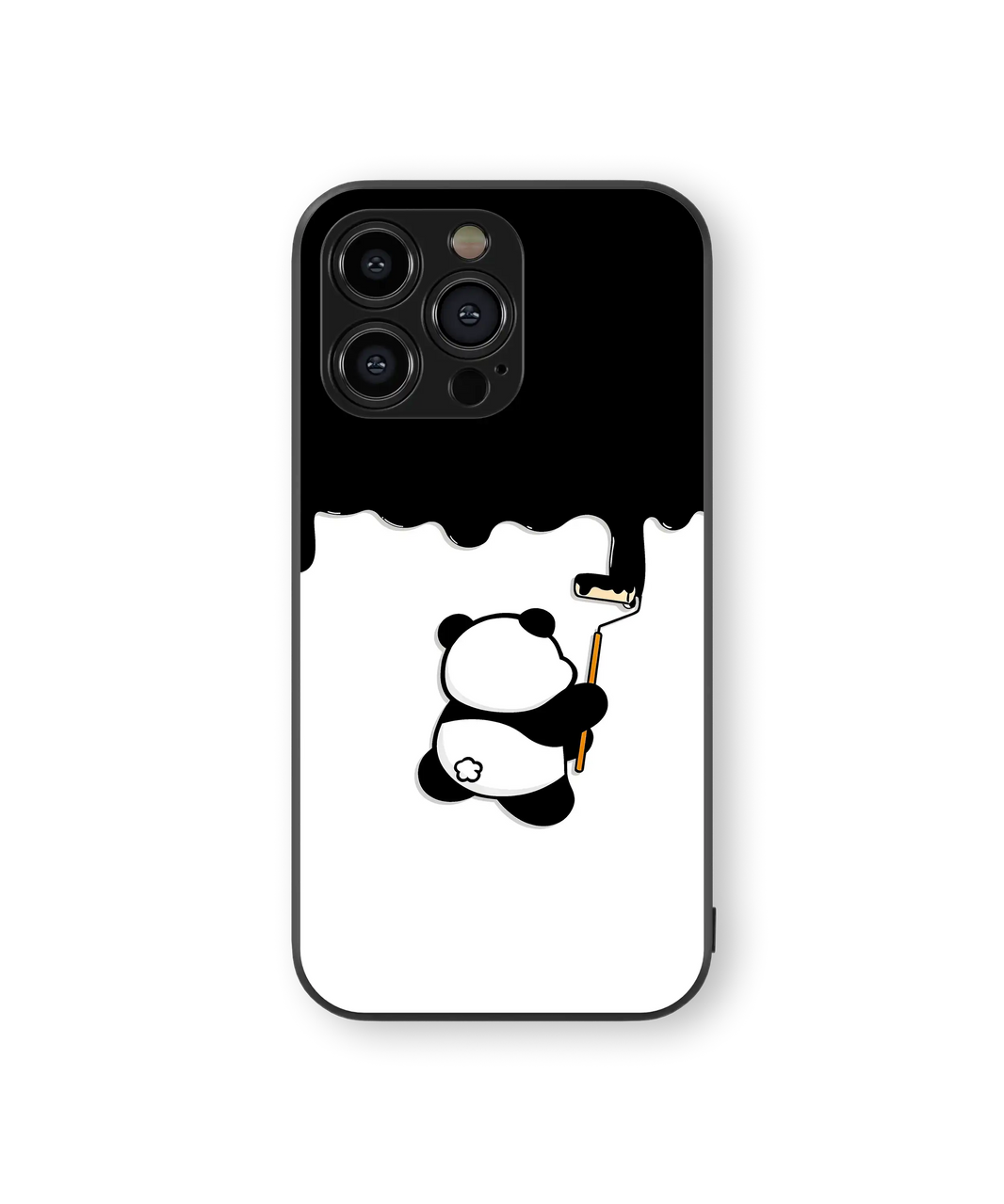 Cute Panda Artist Premium Glass Mobile Cover
