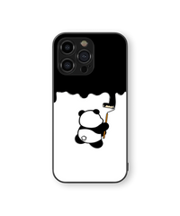 Cute Panda Artist Premium Glass Mobile Cover