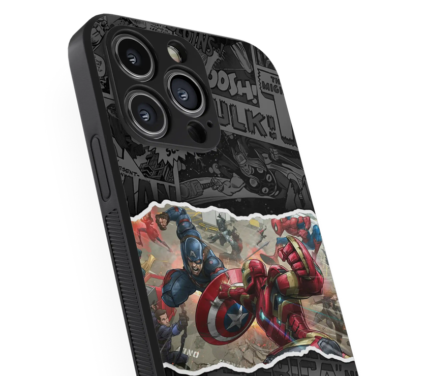Epic Superhero Clash Premium Glass Mobile Cover