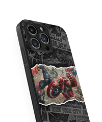 Epic Superhero Clash Premium Glass Mobile Cover