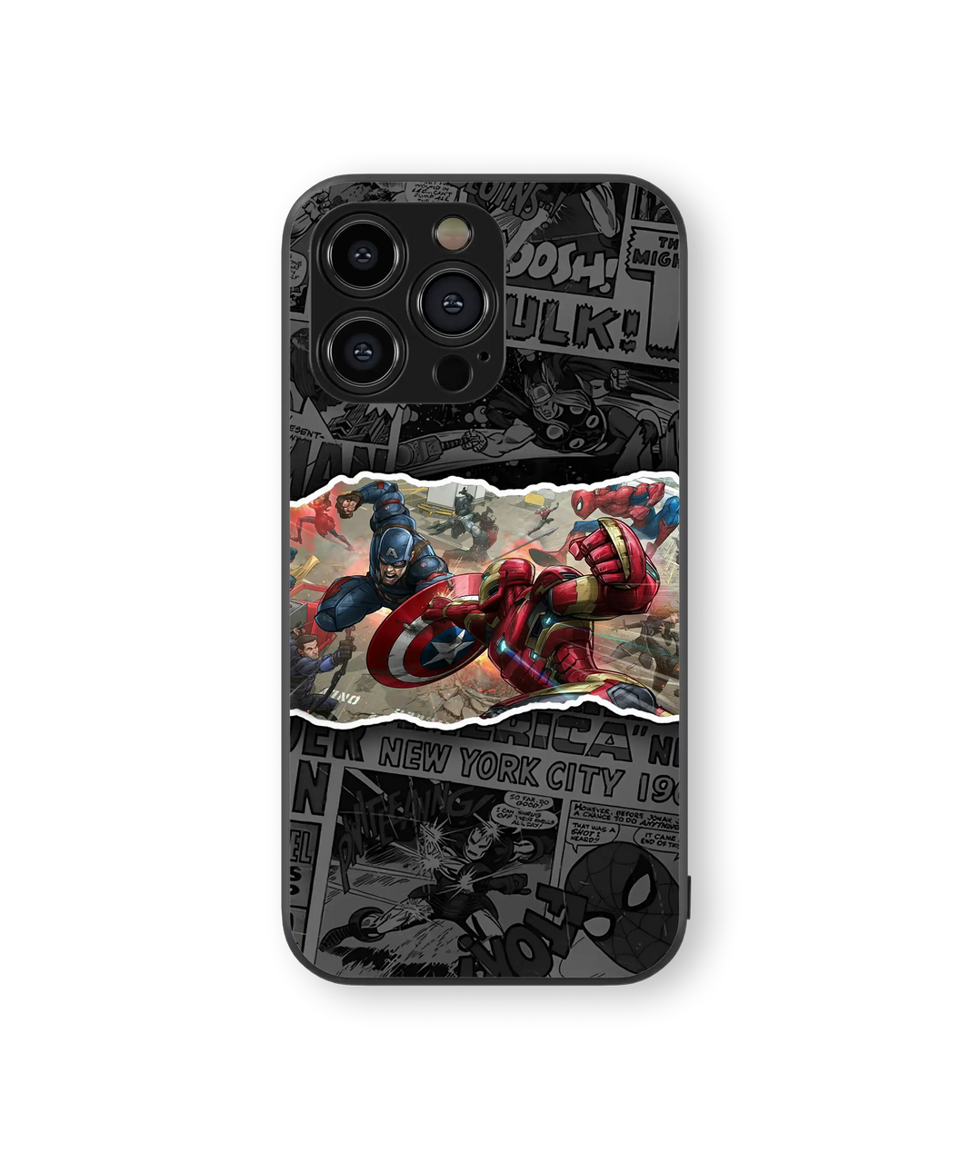 Epic Superhero Clash Premium Glass Mobile Cover