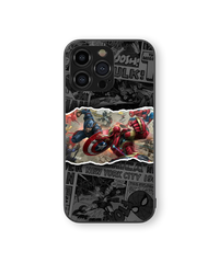 Epic Superhero Clash Premium Glass Mobile Cover